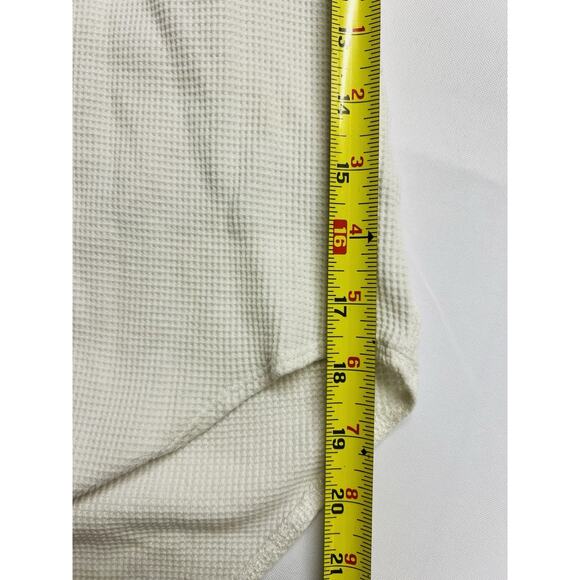 Topshop White Puff Sleeve Waffle Knit Cutout Milkmaid Bodysuit Size XS White - Picture 14 of 14